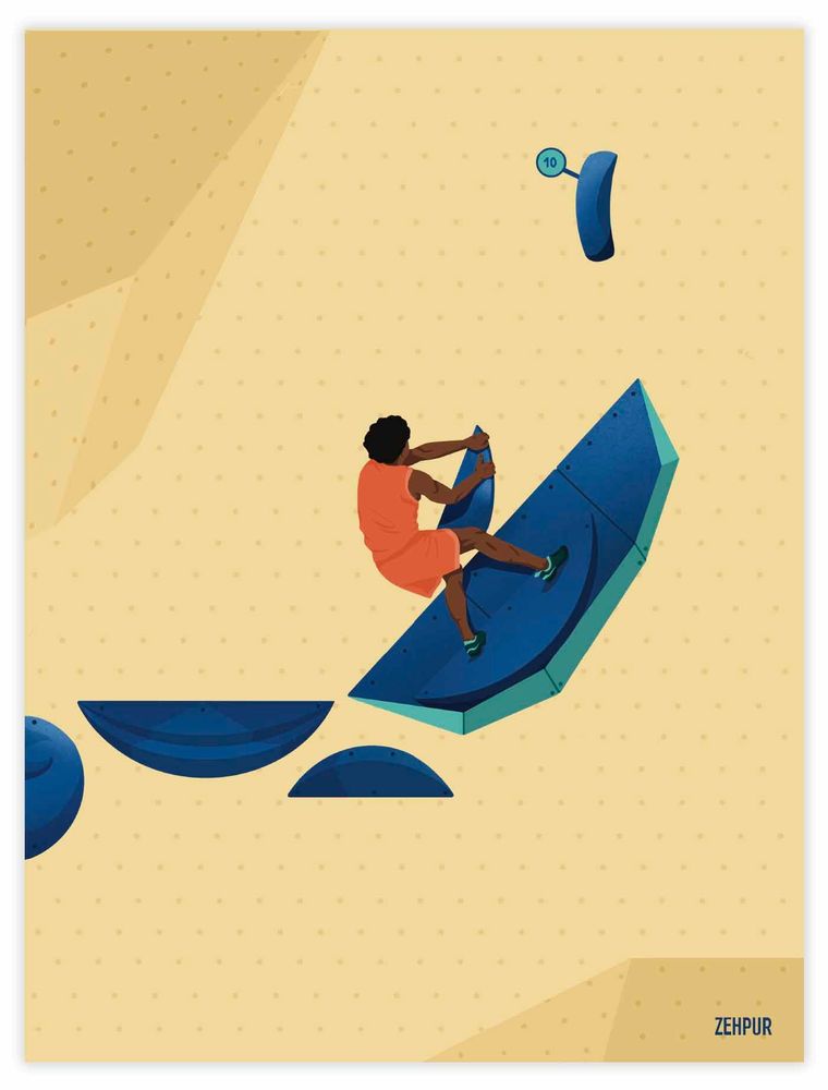 Poster - Boulder climbing poster - sport - ZEHPUR