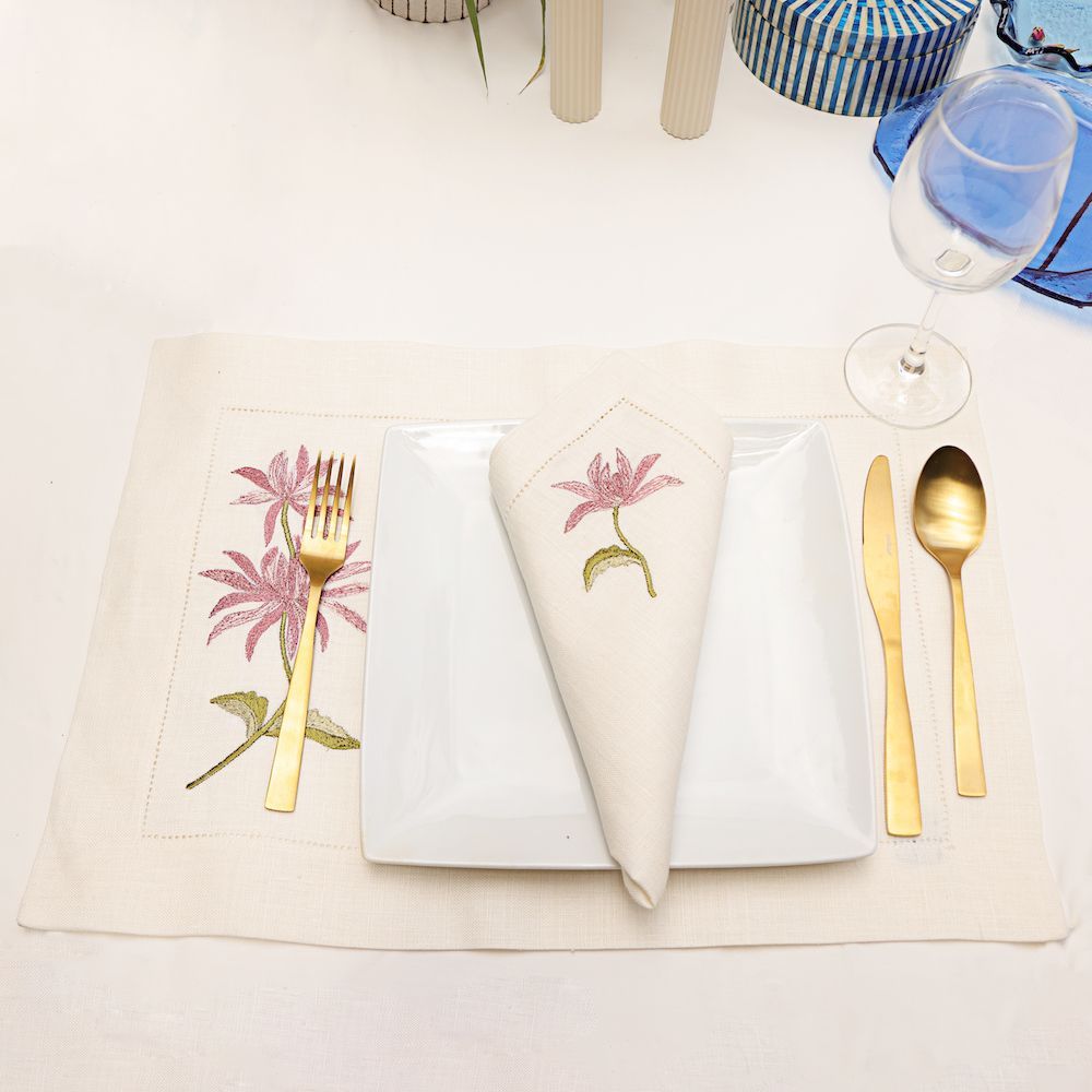 Placemats - Burgundy Dandelion Placemat set of 2 - HYA CONCEPT STORE