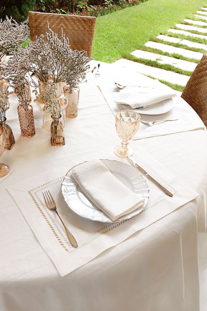 Sets de table - 2 sets de table en or et argent ZIG-ZAG Contour - HYA CONCEPT STORE