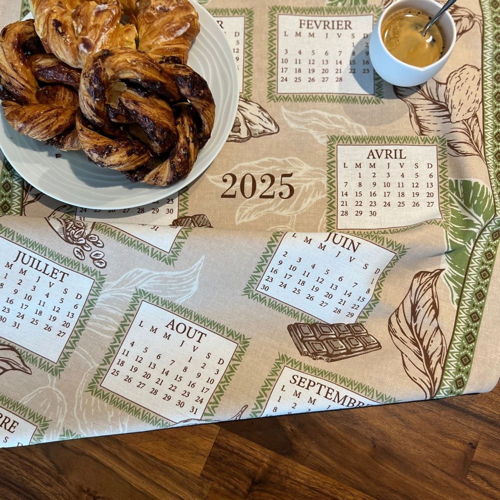 Table linen - Chocolate 2025 Calendar Tea Towel - BEAUVILLÉ