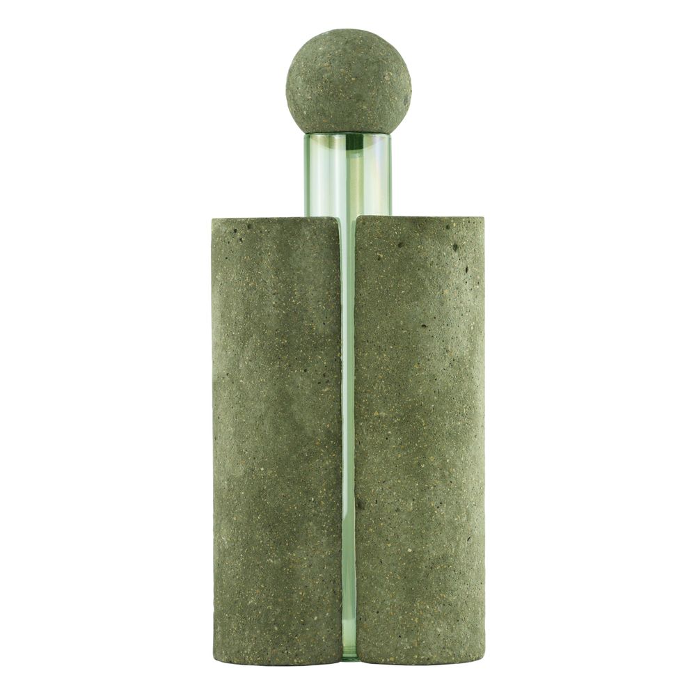 Vases - Green glass and stone vase for flowers, PAPILIO MAGNO - COKI