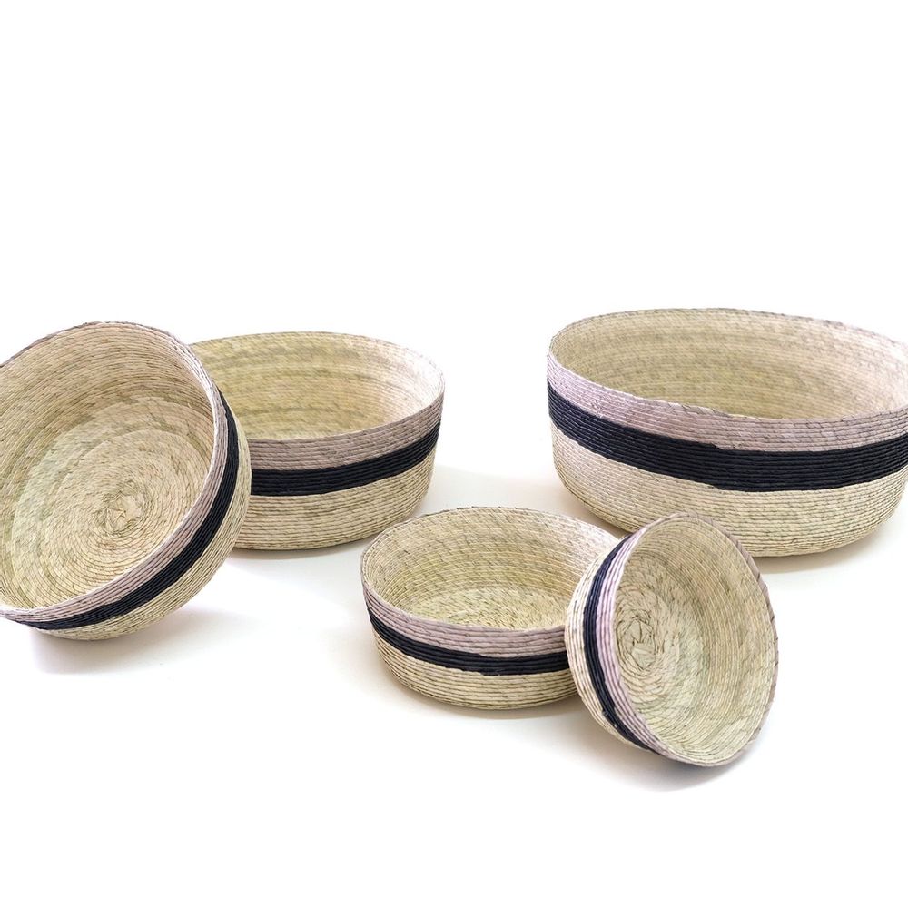 Objets de décoration - Corbeilles rondes en palmier faites à la main - MAKAUA