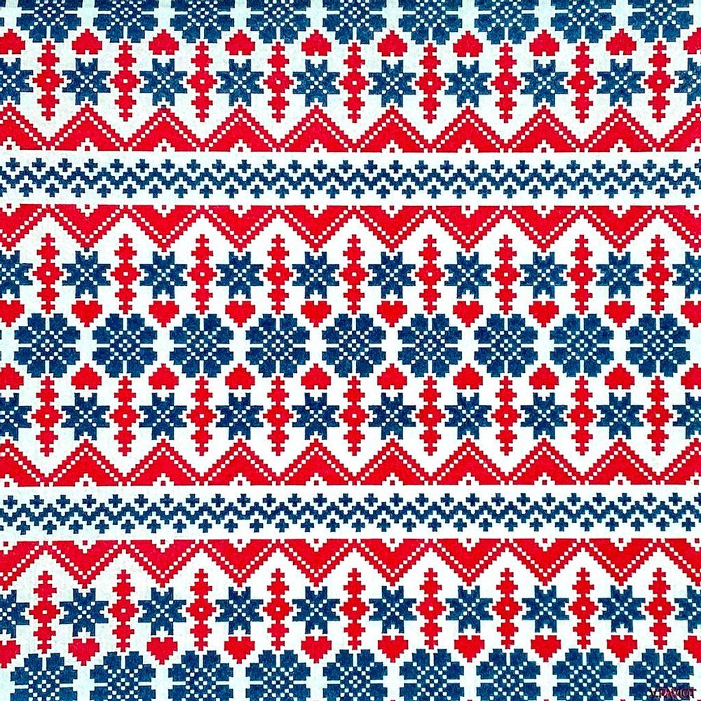 Napkins - Blue Jacquard - FRANÇOISE PAVIOT
