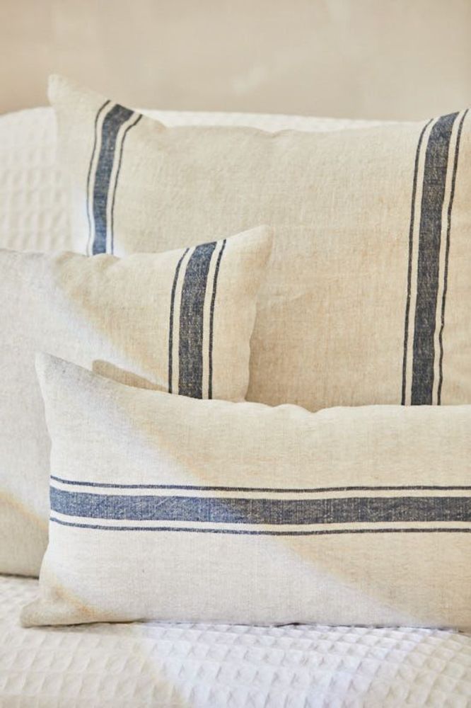 Fabric cushions - Stripe Linen Cushion covers - CALMA HOUSE