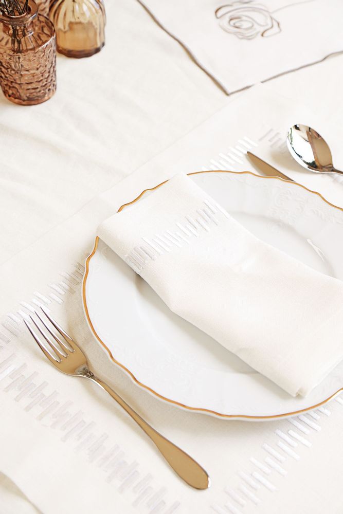 Sets de table - Set de 2 sets de table « Piano White - HYA CONCEPT STORE