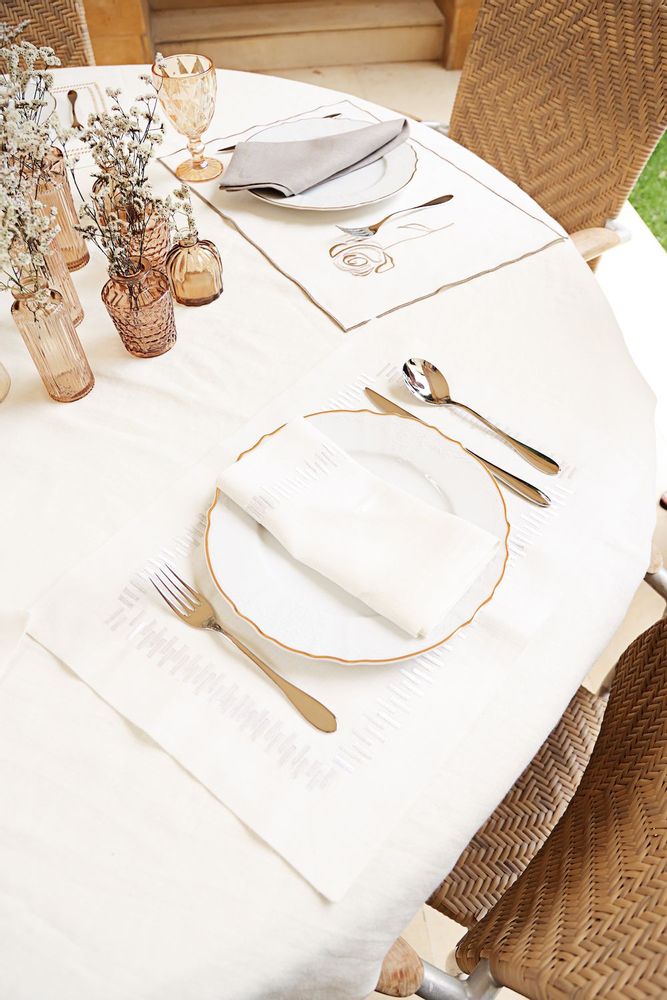 Sets de table - Set de 2 sets de table « Piano White - HYA CONCEPT STORE
