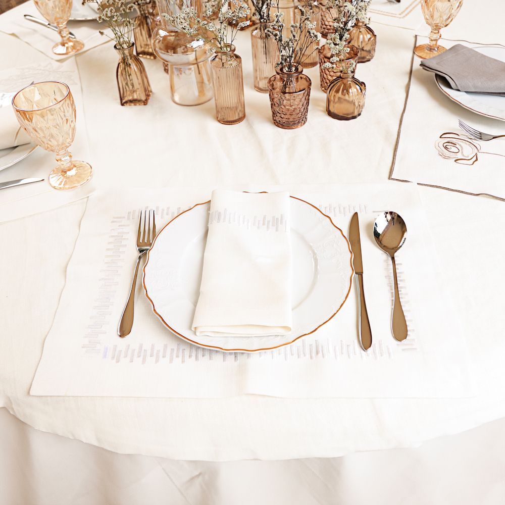 Sets de table - Set de 2 sets de table « Piano White - HYA CONCEPT STORE