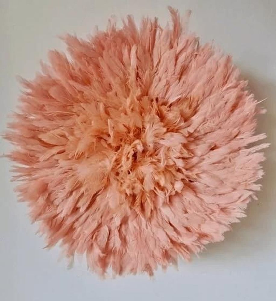 Unique pieces - Salmon-coloured Cameroonian Juju hat - "Bafang" - LA CASE DE NOUDET