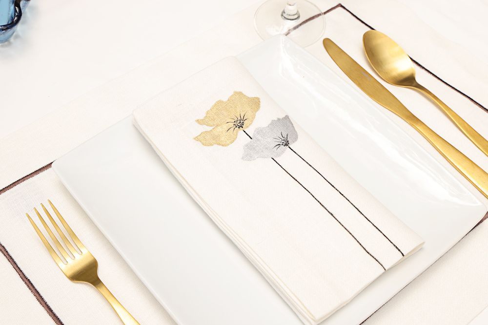 Napkins - Hand Painted Napkin set of 2 - HYA CONCEPT STORE