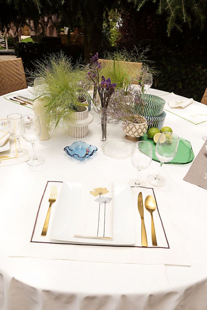 Napkins - Hand Painted Napkin set of 2 - HYA CONCEPT STORE