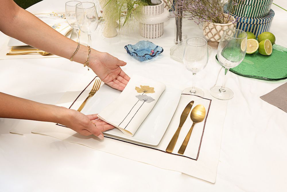 Napkins - Hand Painted Napkin set of 2 - HYA CONCEPT STORE