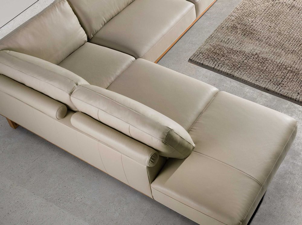 Sofas - Corner sofa left sand leather - ANGEL CERDÁ