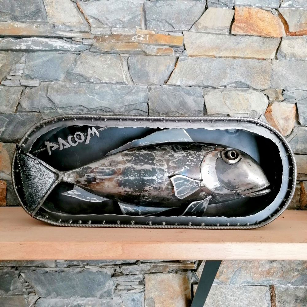 Pièces uniques - sculpture métal boite de sardine - PACOM-CONCEPT