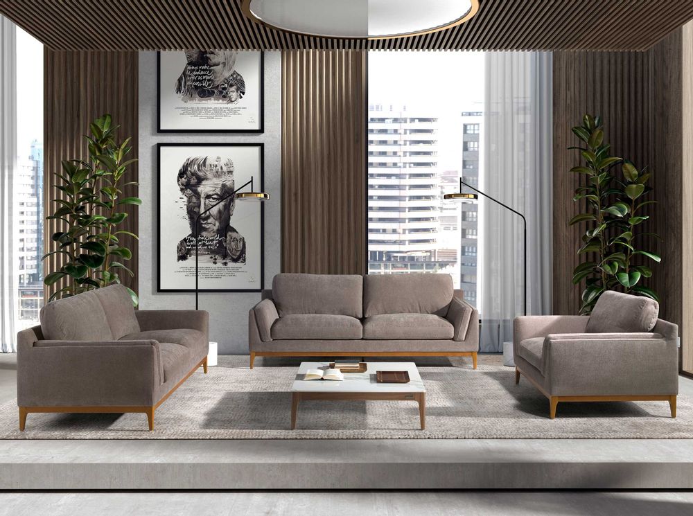 Sofas - 2 seater sofa in brown fabric - ANGEL CERDÁ