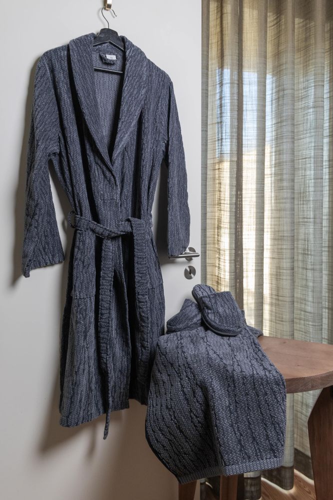 Peignoirs - Peignoir en coton biologique. Beige|Gris|Gris foncé - SOWL