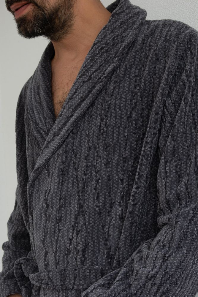 Peignoirs - Peignoir en coton biologique. Beige|Gris|Gris foncé - SOWL