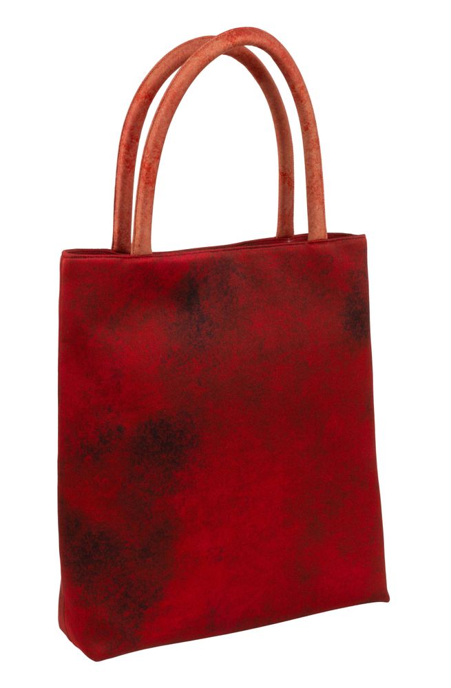 Bags and totes - Sunset Vermilion Comic Walk Crimson Mulberry Silk Tote Bag - THE ZHAI