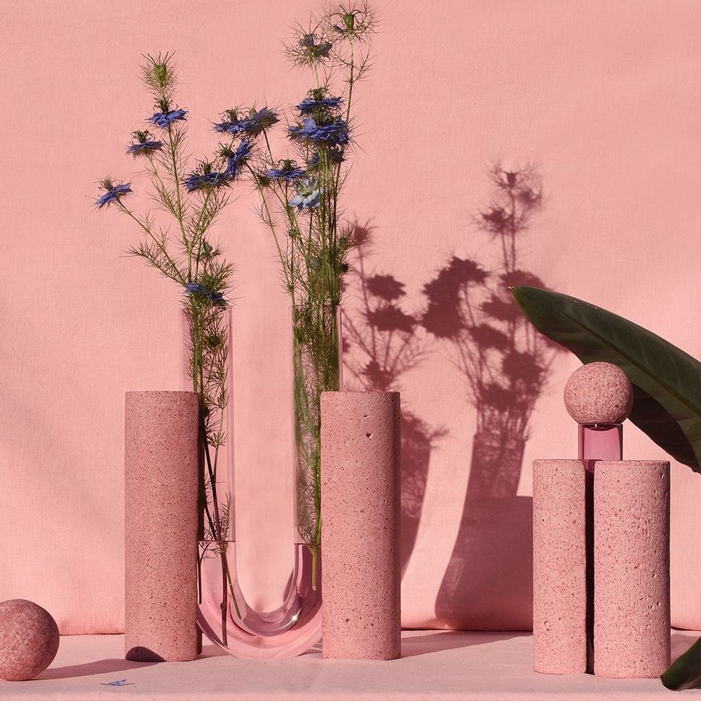 Vases - Vase pour fleurs en verre et pierre_COCHLEA DELLO SVILUPPO - COKI