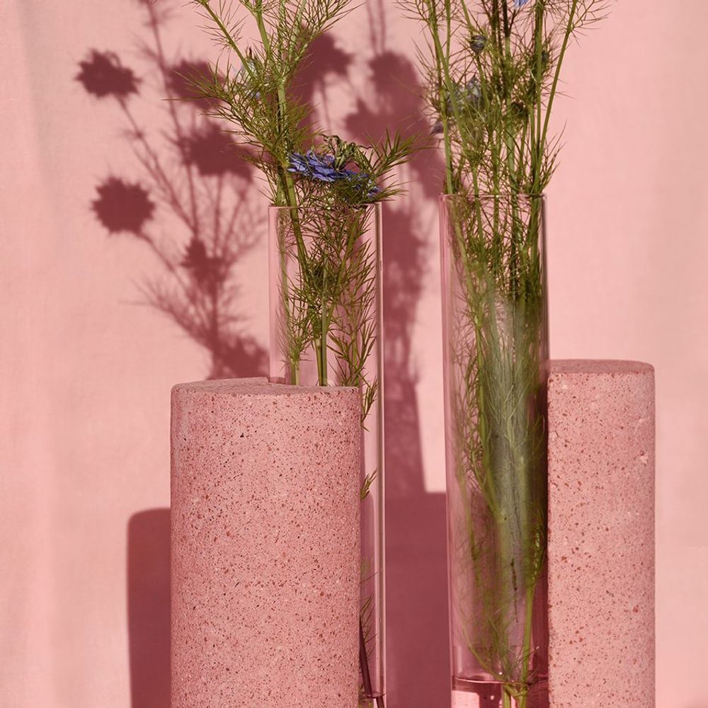Vases - Vase pour fleurs en verre et pierre_COCHLEA DELLO SVILUPPO - COKI