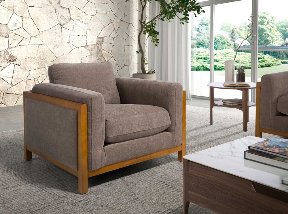 Fauteuils - Brown fabric armchair - ANGEL CERDÁ