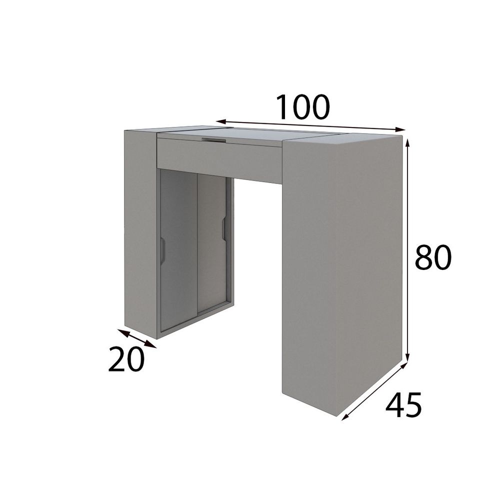 Other tables - Folding lid vanity with built-in mirror and delayed closing. - FRANCO FURNITURE