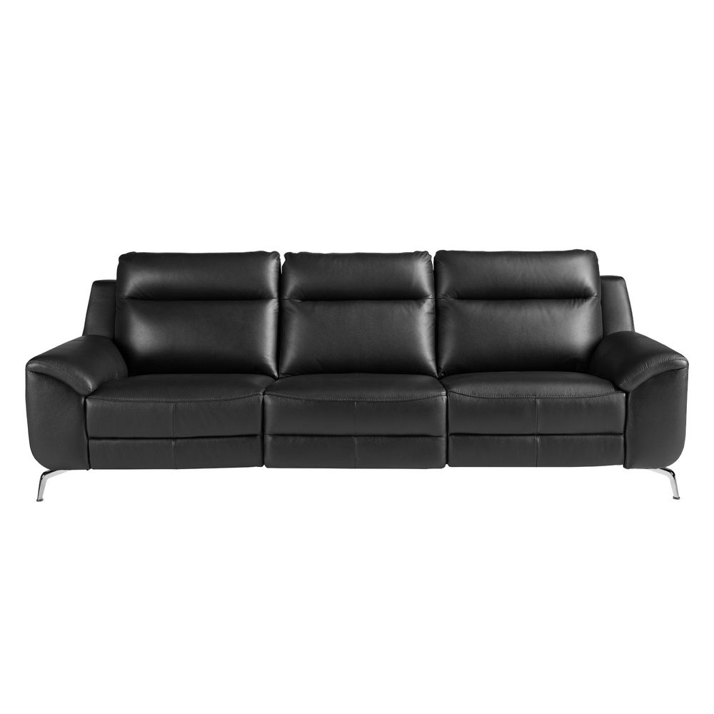 Sofas - 3 seater leather relax sofa black - ANGEL CERDÁ