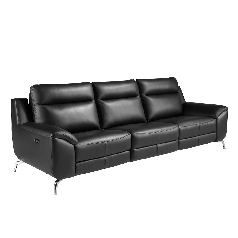 Sofas - 3 seater leather relax sofa black - ANGEL CERDÁ