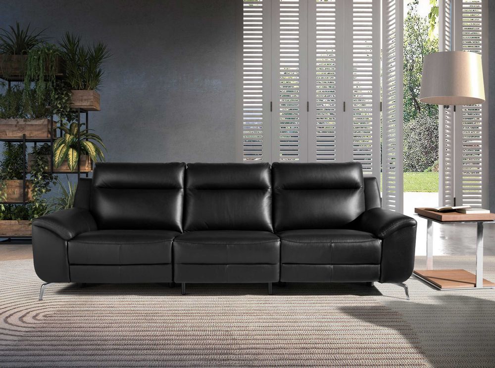 Sofas - 3 seater leather relax sofa black - ANGEL CERDÁ