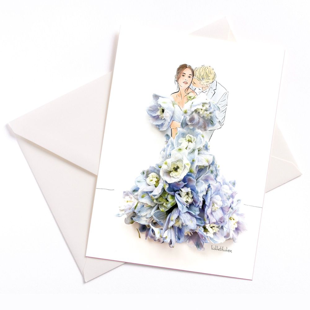 Papeterie - Delphinium | Carte de mariage avec enveloppe - LUETTEBLUETEN