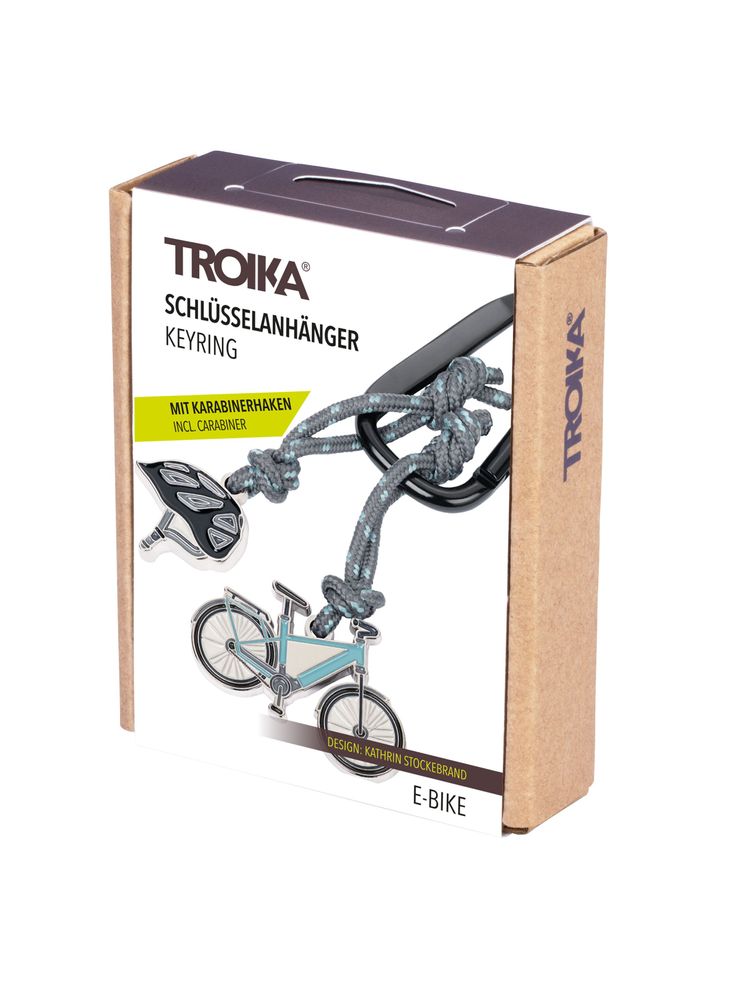 Cadeaux - Porte-clés avec mousqueton, 2 pendentifs: bicycle, helmet - TROIKA GERMANY