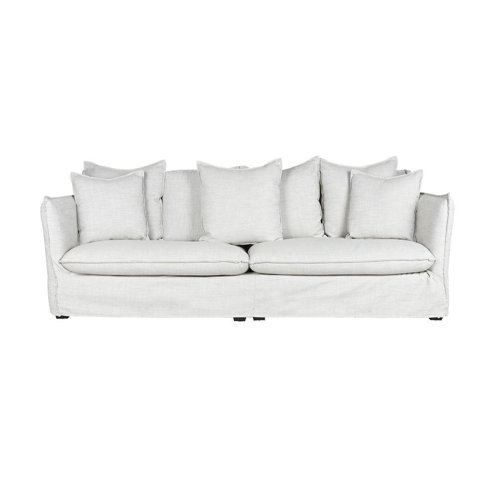 Canapés - BEIGE CANAPÉ EN LIN AVEC COUSSINS - ITEM HOME BY ITEM INTERNATIONAL