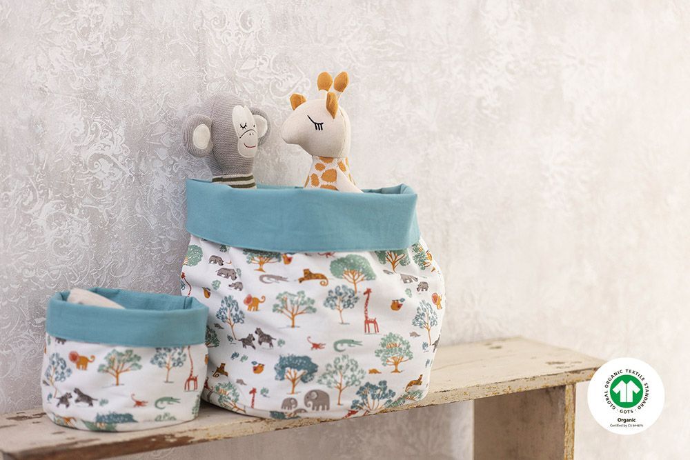 Kids accessories - Fabric Storage Basket SAFARI - TRANQUILLO