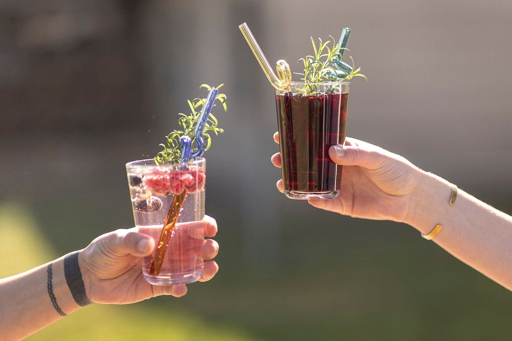 Verres - Ensemble paille et cuillère RAINBOW - TRANQUILLO