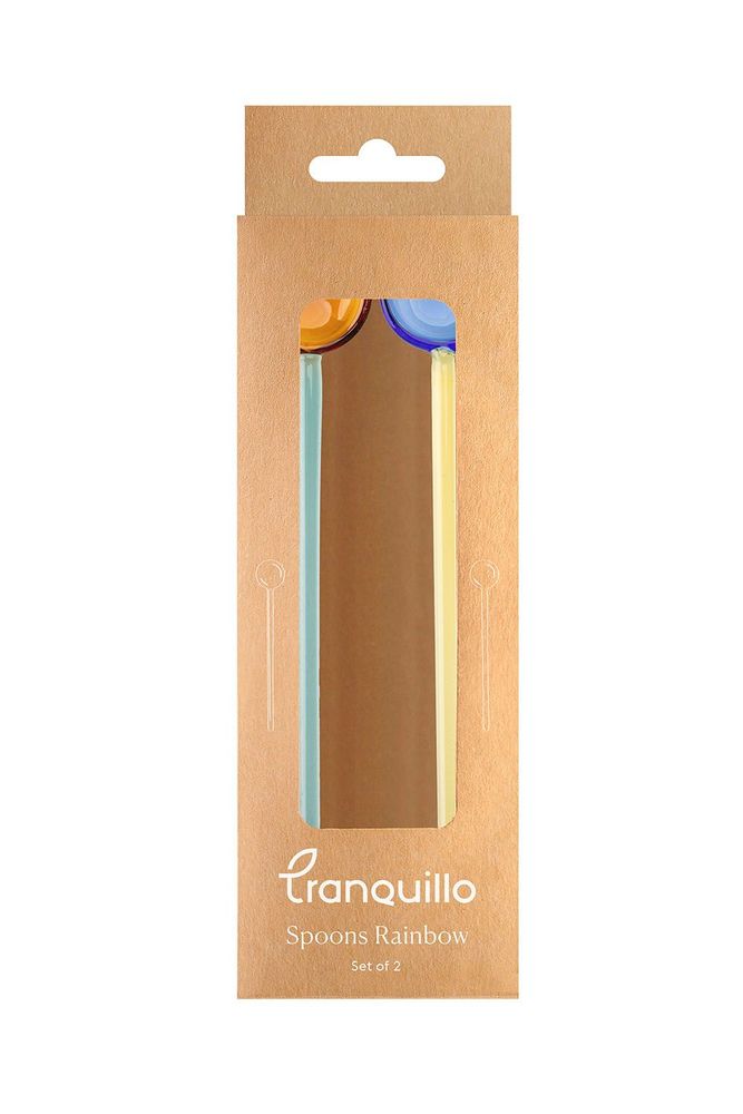 Verres - Ensemble paille et cuillère RAINBOW - TRANQUILLO