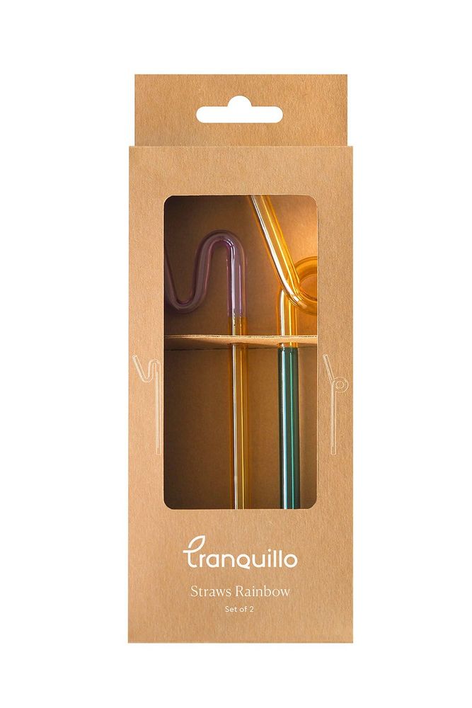 Verres - Ensemble paille et cuillère RAINBOW - TRANQUILLO