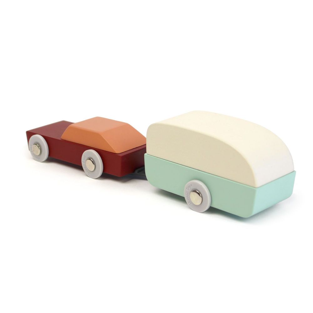 Decorative objects - Floris Hovers Duotone Car #8, Car with Caravan - IKONIC