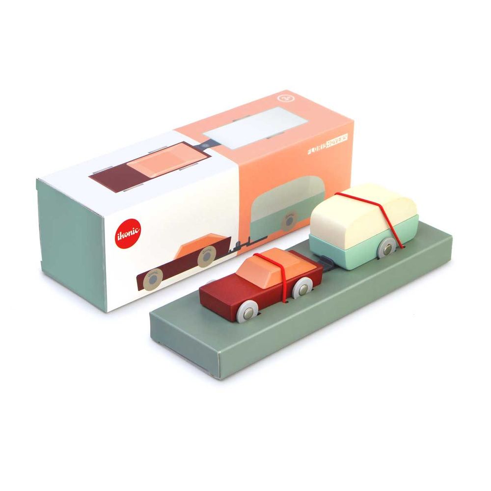 Decorative objects - Floris Hovers Duotone Car #8, Car with Caravan - IKONIC