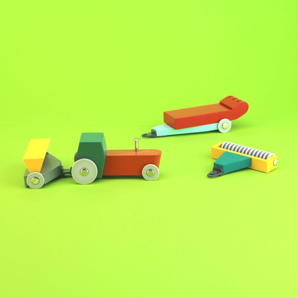 Toys - Duotone Car #7 - Tractor Set - IKONIC