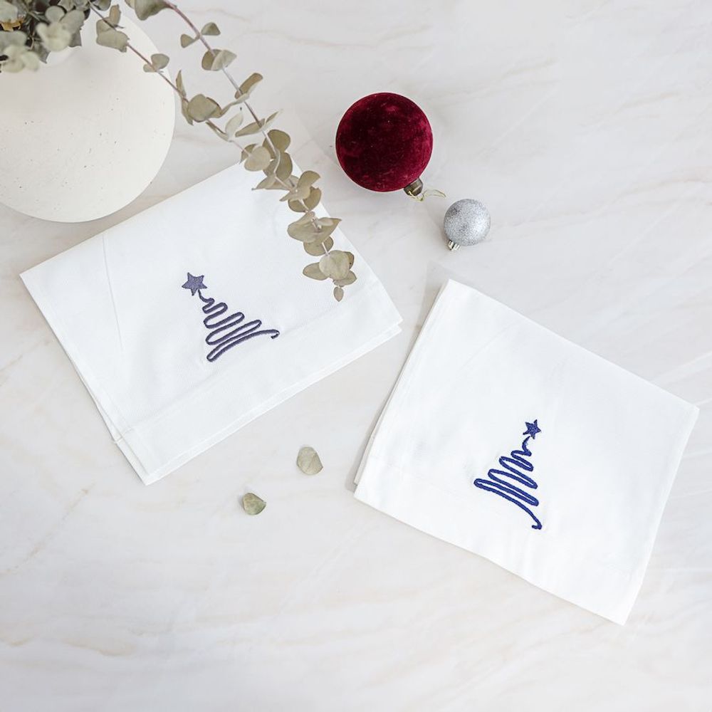 Cadeaux - Ensemble de 3 serviettes en piqué pour sapin de Noël - HYA CONCEPT STORE