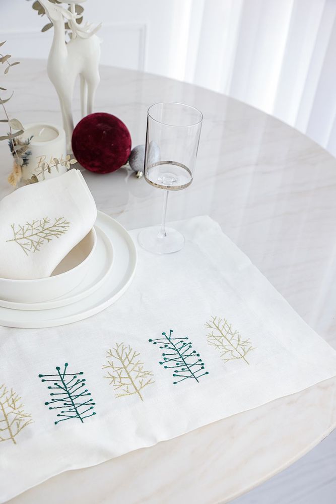 Napkins - Christmas Gold Napkin set of 2 - HYA CONCEPT STORE