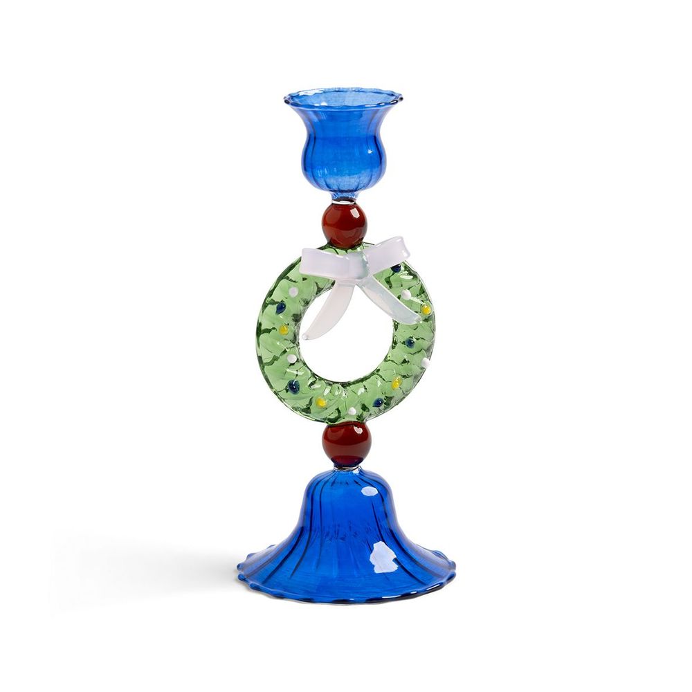Glass - Candle holder merry wreath - &KLEVERING