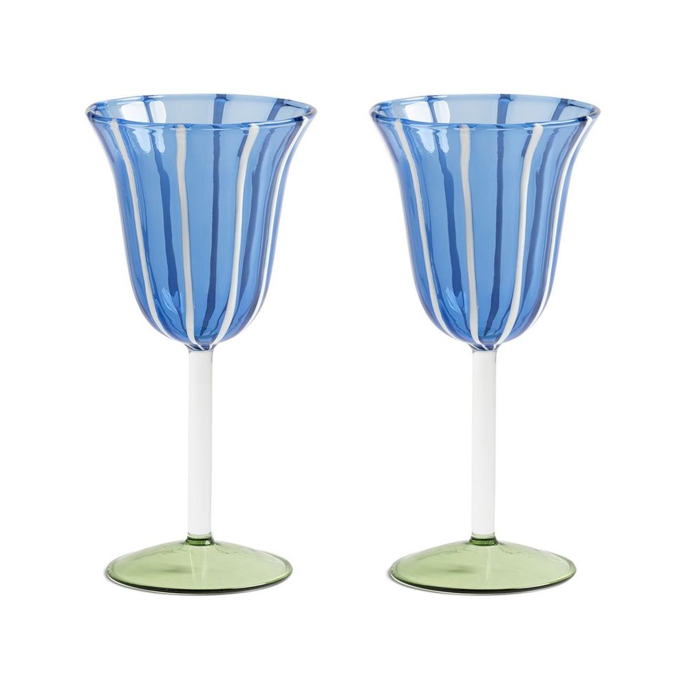 Glass - Wine glass eve blue set of 2 - &KLEVERING