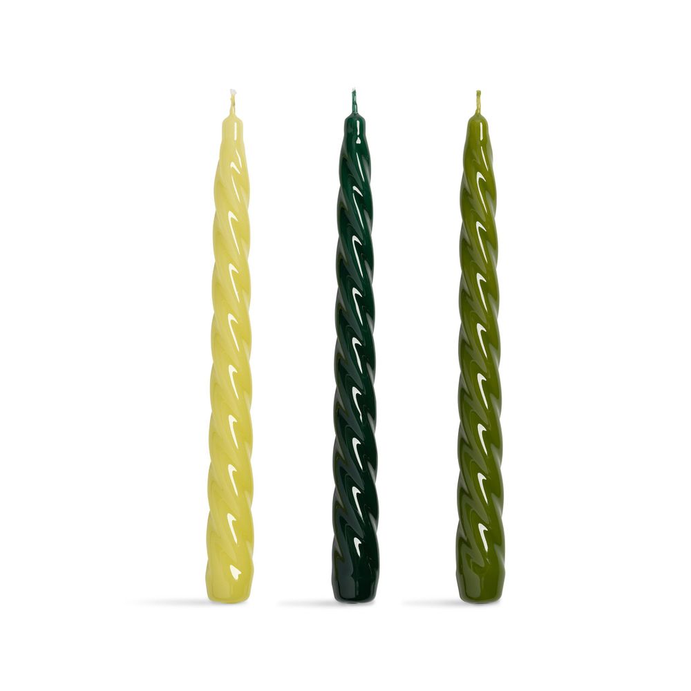 Decorative objects - Candle bravo greens/reds set of 3 - &KLEVERING