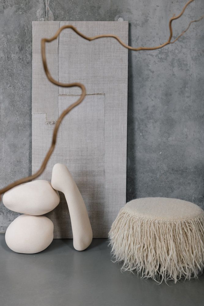 Chaises pour collectivités - Pouf Mapico BW - GALERIE SANA MOREAU