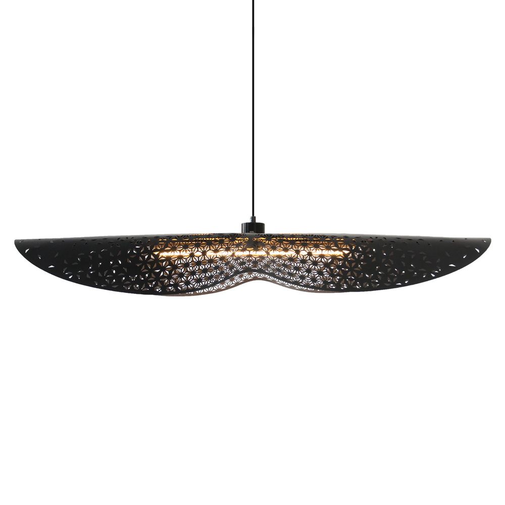 Hanging lights - SUSPENSION ENVOLE MOI recycled leather Length 105cm - RIF LUMINAIRES