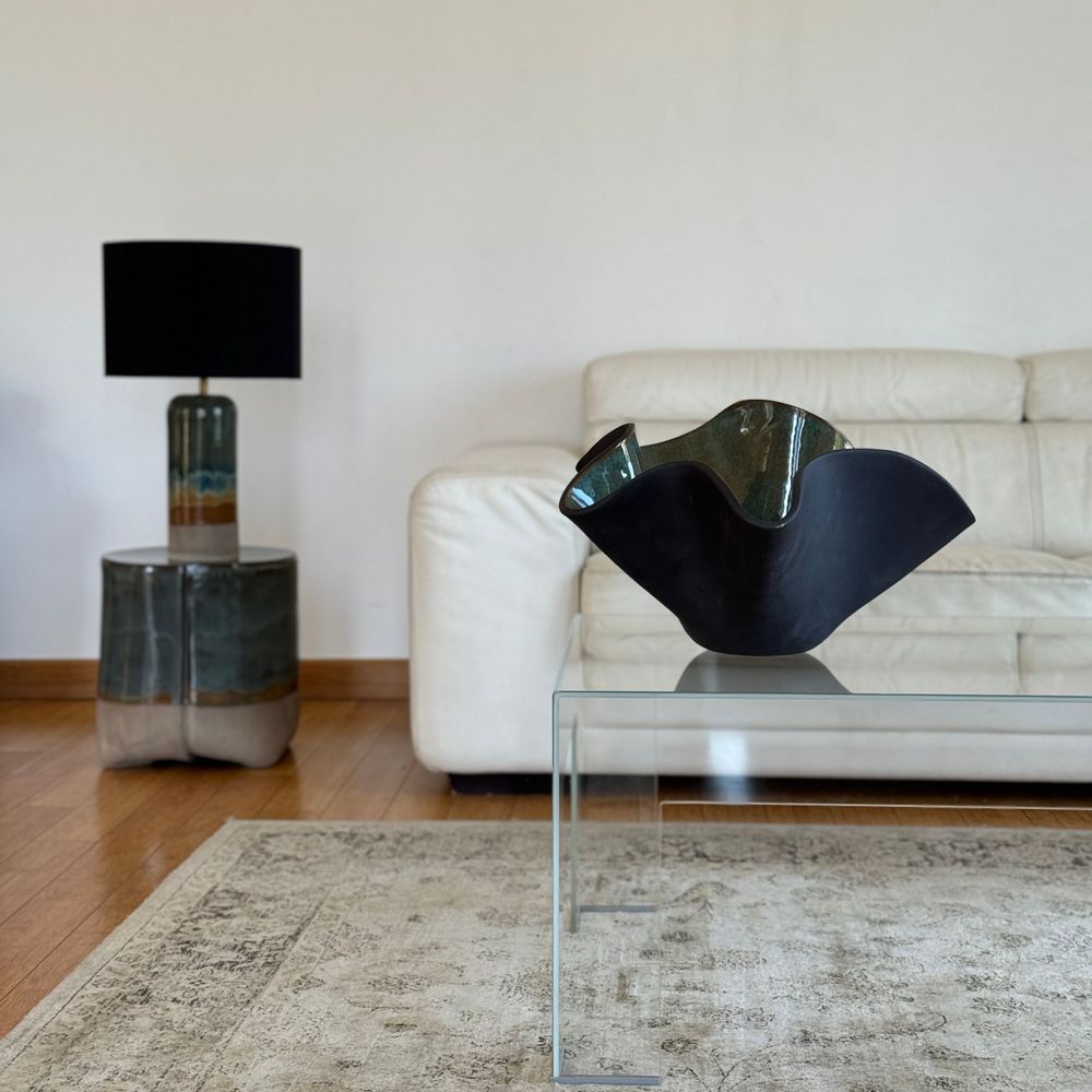 Céramique - TABLE BASSE EN GRÈS - COLLECTION LUNA (intérieur-extérieur) - DI VINCENZO POUJOULA