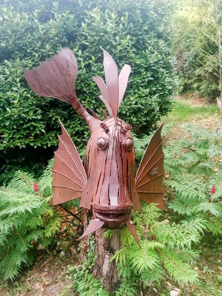 Objets de décoration - Sculpture métal poisson lion - PACOM-CONCEPT