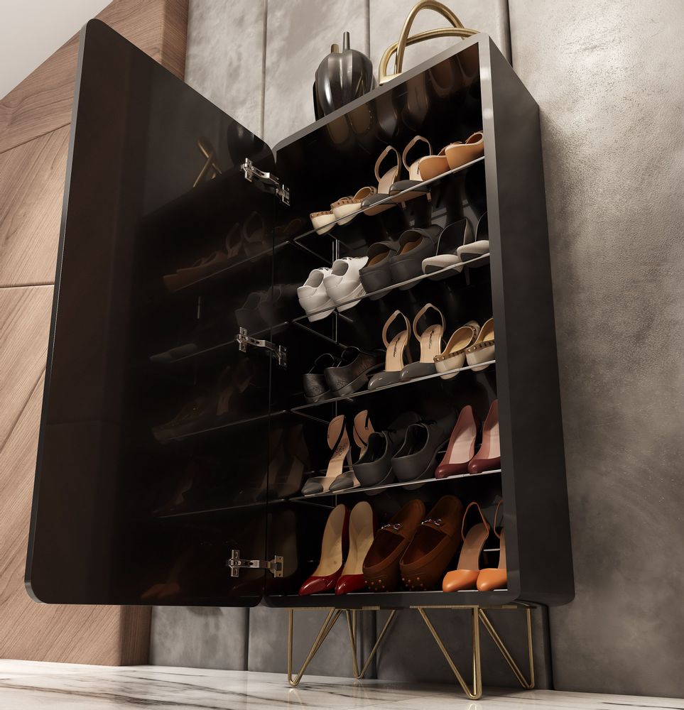 Wardrobe - Shoe cabinet in MDF of 15 pairs capacity - FRANCO FURNITURE