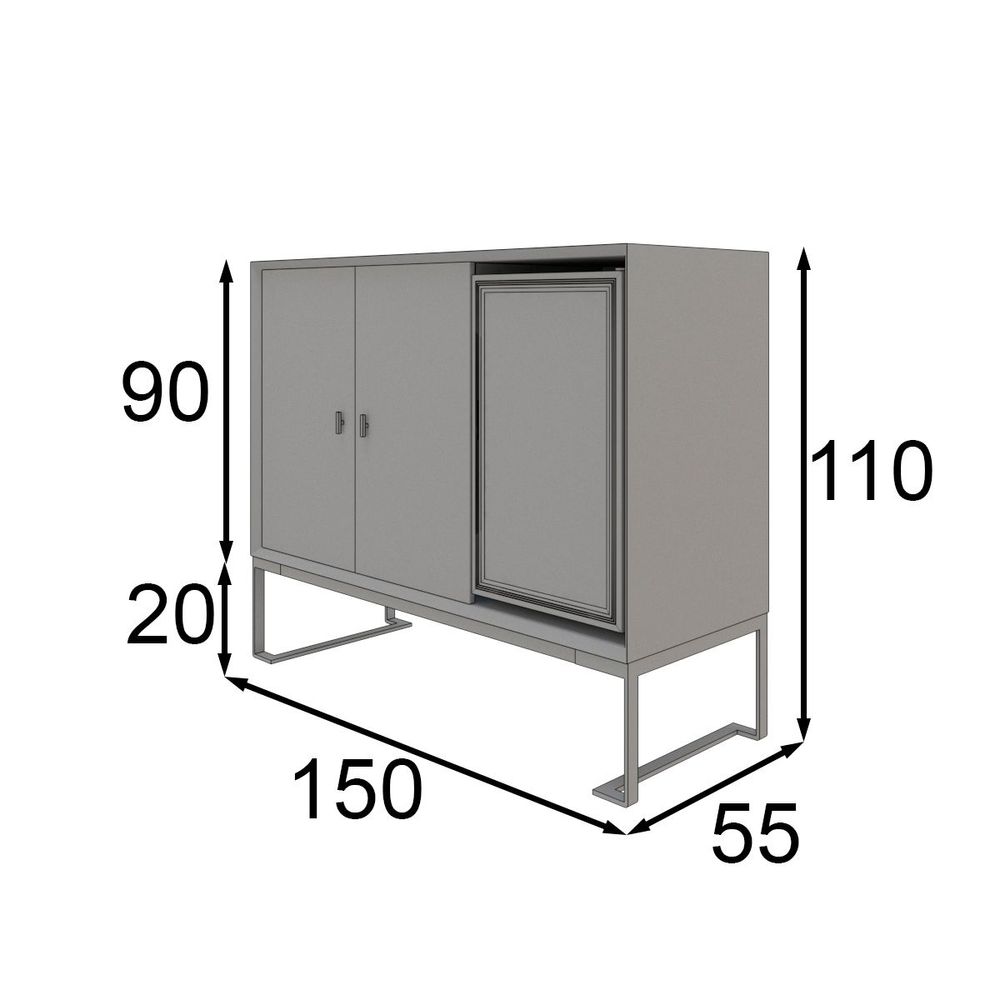 Armoires - Armoire à vin en MDF laqué avec capacité intégrée de 30 bouteilles - FRANCO FURNITURE