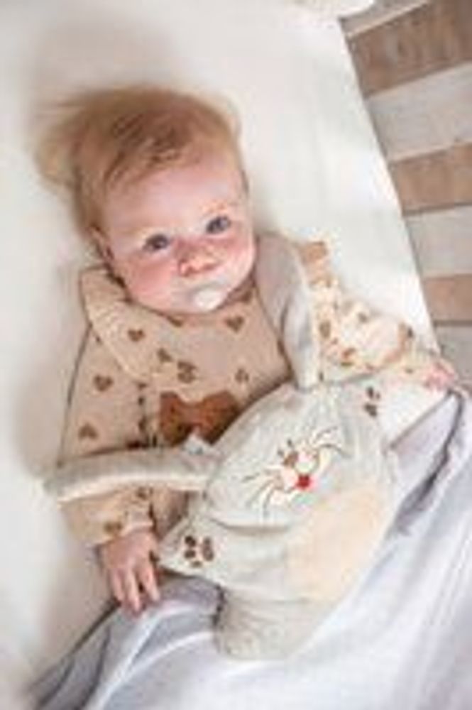 Soft toy - Cherry Belly Baby Rabbit Plush - Linen Cushion - INATURA